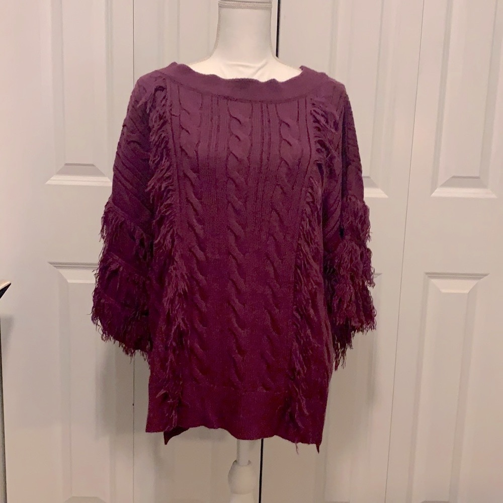 New York & Company 3/4 sweater, plum/burgundy size XL